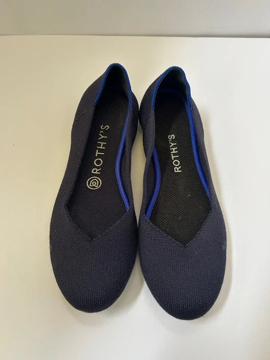 Rothy's Navy Women's Ballet Flats with Blue Trim - Picture 3 of 3